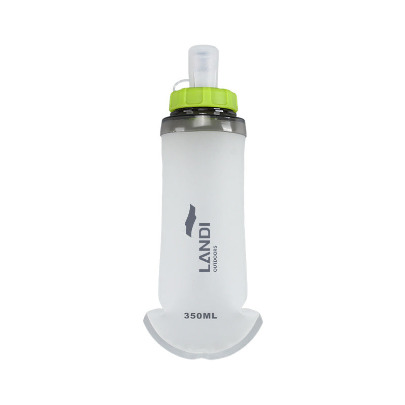 Ultra-Lightweight 350ml Collapsible Run Flask - Green and White