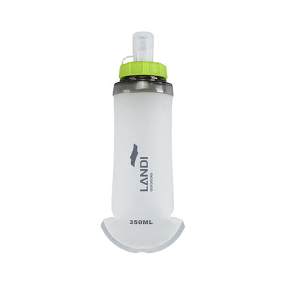 Ultra-Lightweight 350ml Collapsible Run Flask - Green and White
