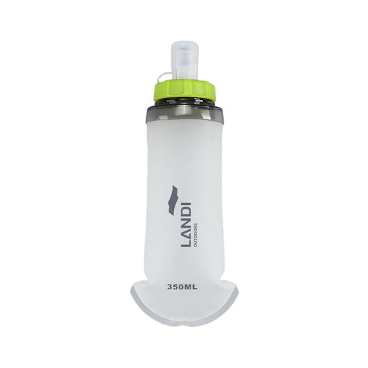 Ultra-Lightweight 350ml Collapsible Run Flask - Green and White