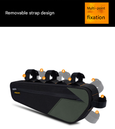 Underslung Waterproof Bicycle Bag - 2.5L Black & Orange