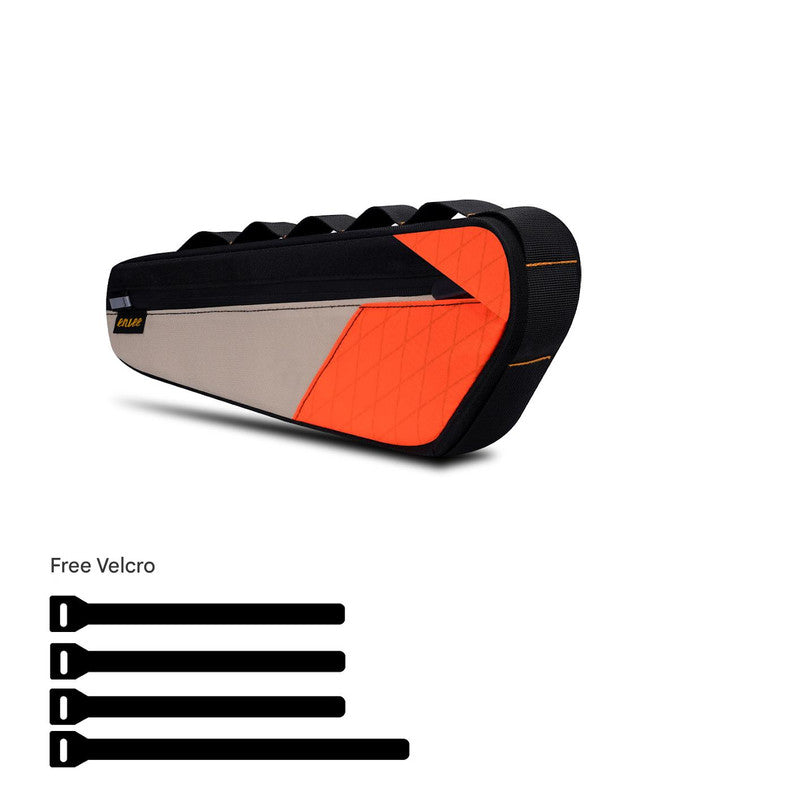 Underslung Waterproof Bicycle Bag - 2.5L Black & Orange
