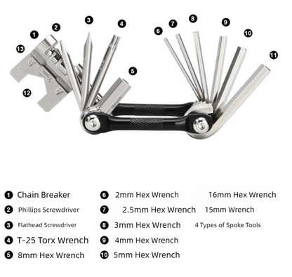 16 in 1 Bicycle Repair Multi Tool