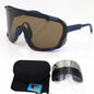 Wide Vision Cycling Sunglasses - Navy Frame + Gold