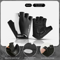 Shock-Absorbing Half-Finger Cycling Gloves - Large Black
