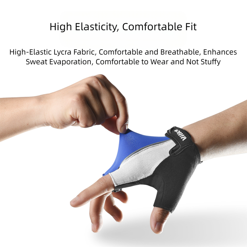 Shock-Absorbing Half-Finger Cycling Gloves - Large Black