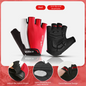 Shock-Absorbing Half-Finger Cycling Gloves - Medium Red