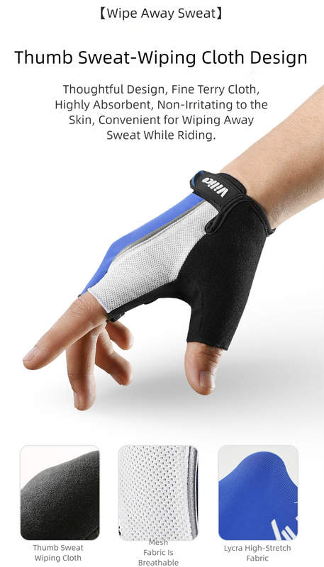 Shock-Absorbing Half-Finger Cycling Gloves - Extra Large Red