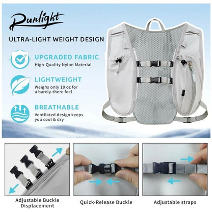 1.5L Lightweight Hydration Backpack with Bladder - Grey