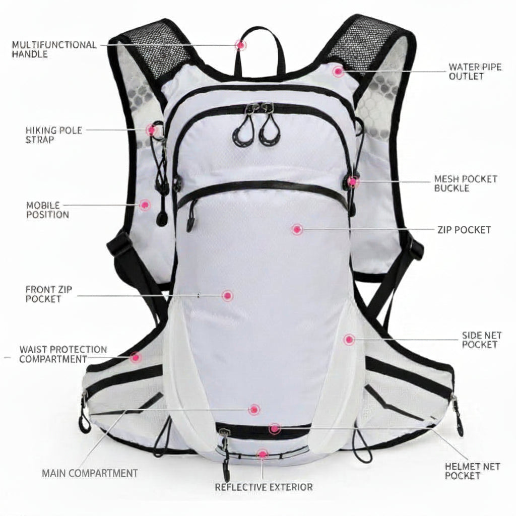 Lightweight Nylon Daypack - White