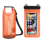 Waterproof Dry Bag + Bonus Phone Pouch - Orange 10L