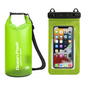 Waterproof Dry Bag + Bonus Phone Pouch - Bright Green 10L