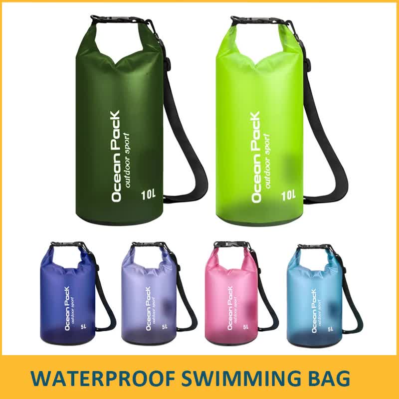 Waterproof Dry Bag + Bonus Phone Pouch - Bright Green 10L