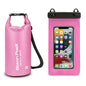 Waterproof Dry Bag + Bonus Phone Pouch - Pink 5L