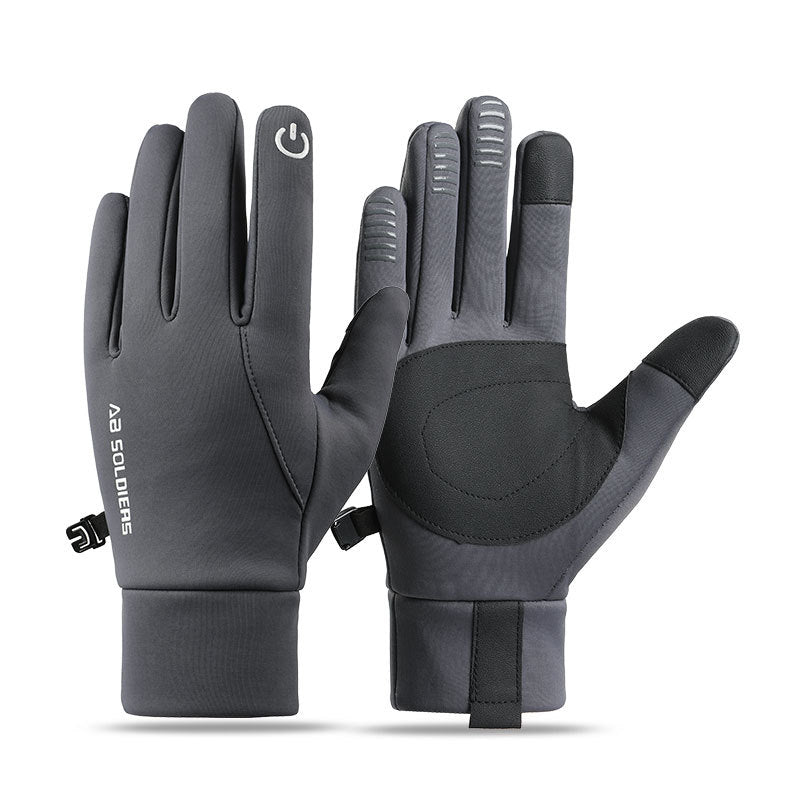 Mens Winter Thermal Cycling Gloves (Grey Large)