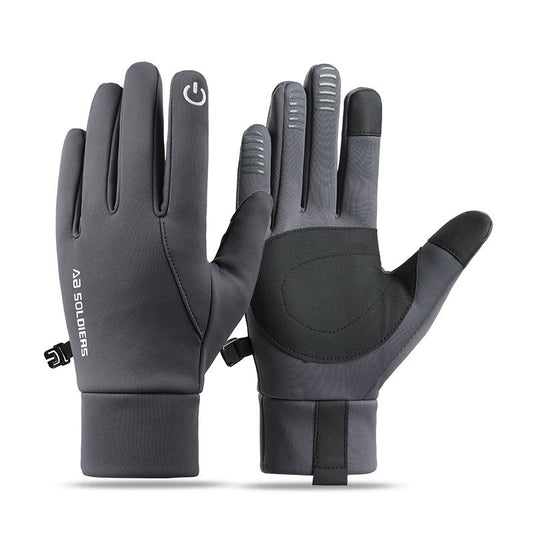 Mens Winter Thermal Cycling Gloves (Grey Large)