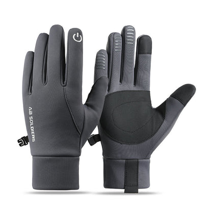 Mens Winter Thermal Cycling Gloves (Grey Extra Large)