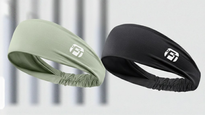 Pair of Moisture Wicking Headbands - Black & Green