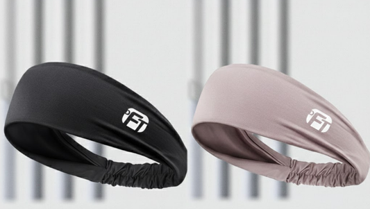 Pair of Moisture Wicking Headbands - Black & Pink