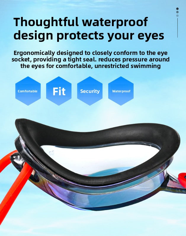 Elite Mirror Lens Swim Goggles - Red