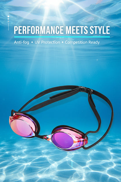 Elite Mirror Lens Swim Goggles - Red