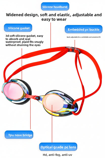 Elite Mirror Lens Swim Goggles - Black